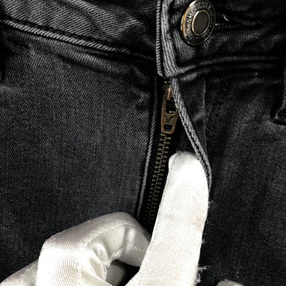 American Eagle Super Hi-Rise Jegging Womens Size 4 Black Super Stretch Ripped - Picture 6 of 12